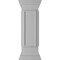 Ekena Millwork 12"W x 40"H End Newel Post with Panel, Flat Capital & Base Trim (Installation kit included) NWL12X40EPF0B0 - alternate 1